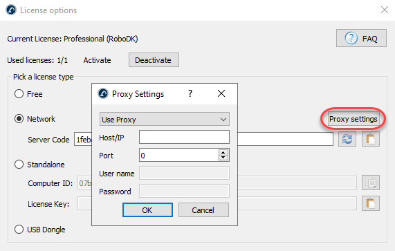 Network license Setup with RoboDK