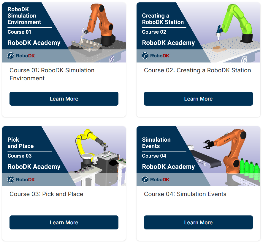 RoboDK Academy Courses Preview