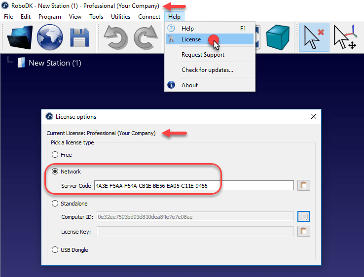 Network license Setup with RoboDK